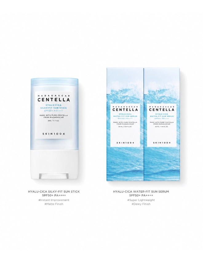 Skin1004 Madagascar Centella Sunsational Kit (hyalu-cica Sun Stick 20 G + Hyalu-cica Water-fit Serum 15 Ml*2)